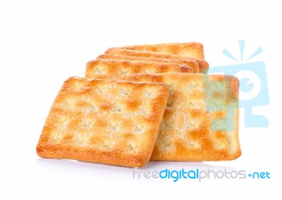 Crackers With Sugar Isolated On The White Background Stock Photo