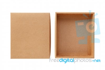 Craft Paper Box With Lid Stock Photo