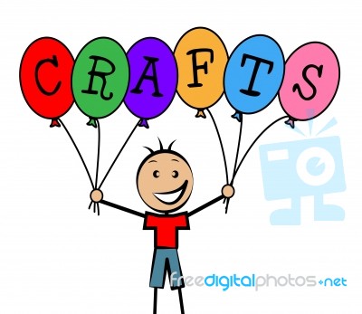 Crafts Balloons Indicates Bunch Male And Designing Stock Image