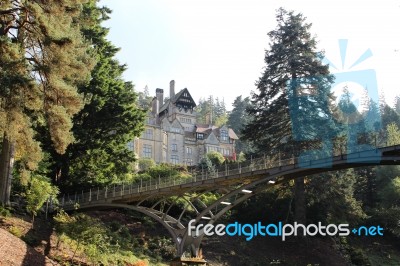 Cragside And Iron Bridge Stock Photo