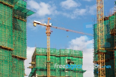 Crane Building Construction Stock Photo