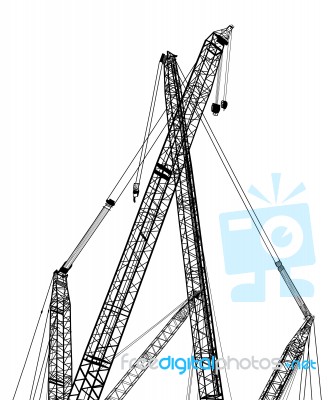 Crane Line Sketched Up Stock Image