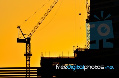 Crane Silhouette Stock Photo