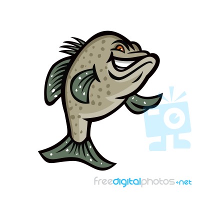 Crappie Fish Standing Mascot Stock Image