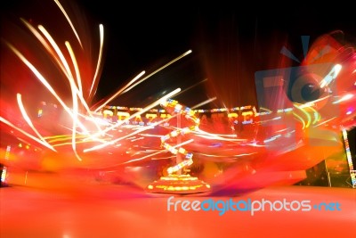 Crazy Dance With Neon Light Stock Photo