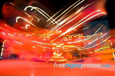 Crazy Dance With Neon Light Stock Photo