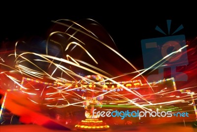 Crazy Dance With Neon Light Stock Photo