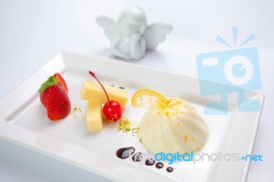 Cream Caramel Dessert Stock Photo