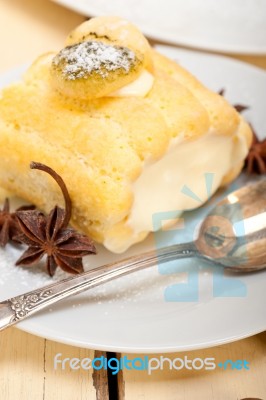 Cream Roll Cake Dessert And Spices Stock Photo