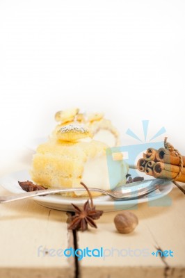 Cream Roll Cake Dessert And Spices Stock Photo