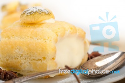 Cream Roll Cake Dessert And Spices Stock Photo