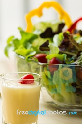 Cream Salad With Vegetable Stock Photo