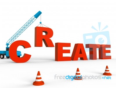 Create Crane Shows Construction Make And Building Stock Image