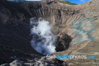 Creater Of Bromo Vocalno, East Java, Indonesia Stock Photo