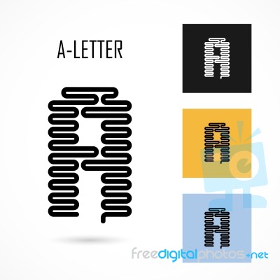 Creative A- Letter Icon Abstract Logo Design  Template Stock Image