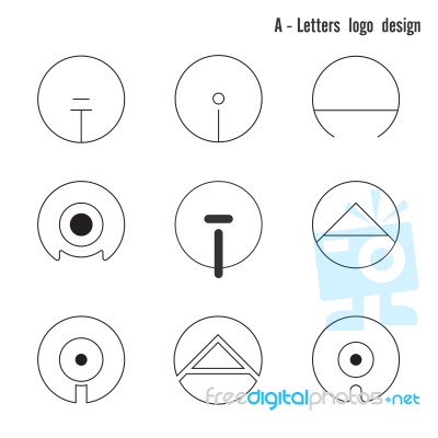 Creative A Letters Icon Abstract Logo Design Stock Image