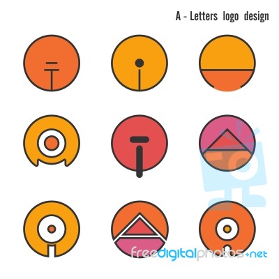 Creative A Letters Icon Abstract Logo Design Stock Image