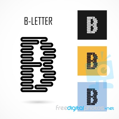 Creative B- Letter Icon Abstract Logo Design  Template Stock Image