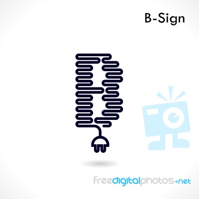 Creative B- Letter Icon Abstract Logo Design  Template Stock Image