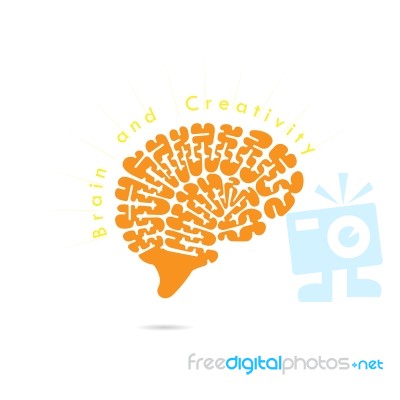 Creative Brain Abstract Icon Design Template Stock Image