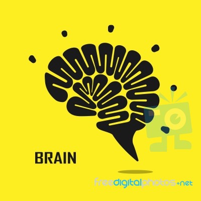 Creative Brain Abstract Logo Design Template Stock Image