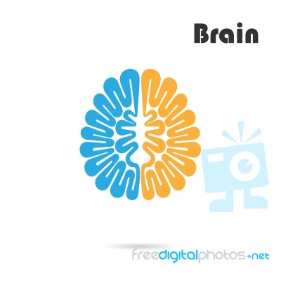 Creative Brain Abstract Logo Design Template Stock Image