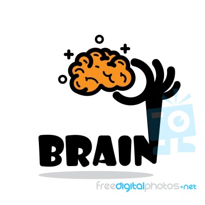 Creative Brain Sign Idea,flat Design.concept Of Ideas Inspiration Stock Image