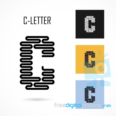 Creative C- Letter Icon Abstract Logo Design  Template Stock Image