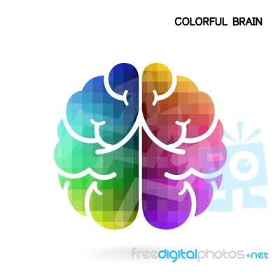 Creative Colorful Brain Stock Image