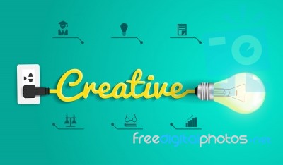 Creative Concept With Light Bulb Idea Stock Image