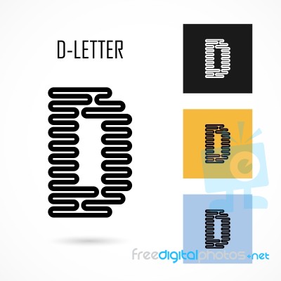 Creative D- Letter Icon Abstract Logo Design  Template Stock Image