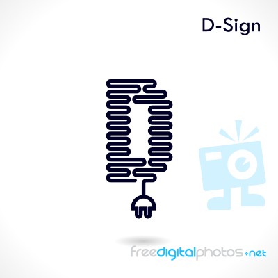 Creative D- Letter Icon Abstract Logo Design  Template Stock Image