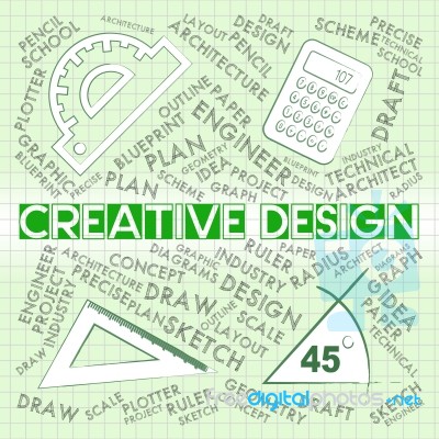 Creative Design Represents Graphic Innovation And Visualization Stock Image