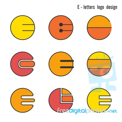 Creative E Letters Icon Abstract Logo Design Stock Image