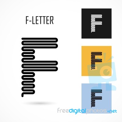 Creative F- Letter Icon Abstract Logo Design  Template Stock Image