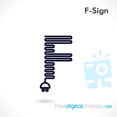 Creative F- Letter Icon Abstract Logo Design  Template Stock Image