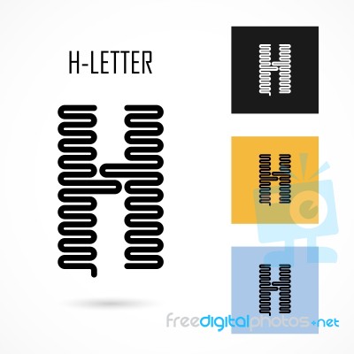 Creative H- Letter Icon Abstract Logo Design  Template Stock Image