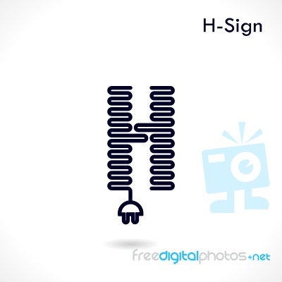 Creative H- Letter Icon Abstract Logo Design  Template Stock Image