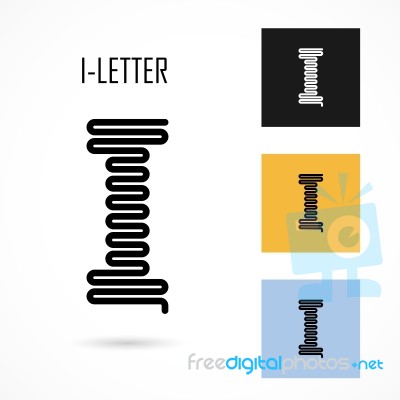 Creative I- Letter Icon Abstract Logo Design  Template Stock Image