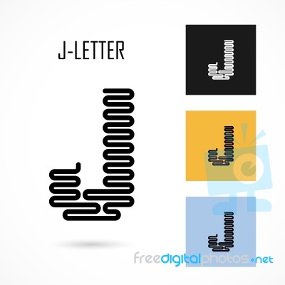 Creative J- Letter Icon Abstract Logo Design  Template Stock Image