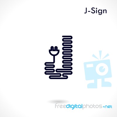 Creative J- Letter Icon Abstract Logo Design  Template Stock Image