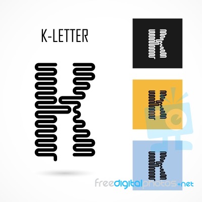 Creative K- Letter Icon Abstract Logo Design  Template Stock Image