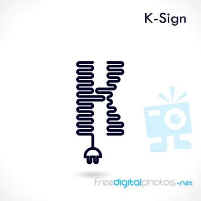 Creative K- Letter Icon Abstract Logo Design  Template Stock Image