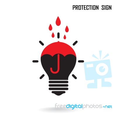 Creative Lamp And Protection Concept Stock Image