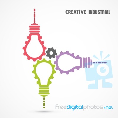 Creative Light Bulb And Gear Abstract  Design Stock Image