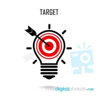 Creative Light Bulb And Target Concept Background Stock Image