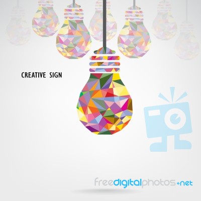 Creative Light Bulb Idea Concept Background Stock Image