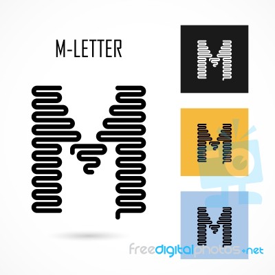 Creative M- Letter Icon Abstract Logo Design  Template Stock Image