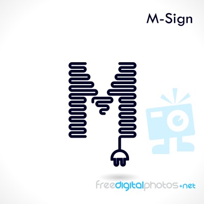 Creative M- Letter Icon Abstract Logo Design  Template Stock Image