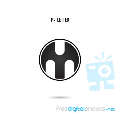 Creative M-letter Icon Abstract Logo Design.m-alphabet Symbol Stock Image